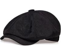 Yixda Men's Flat Cap Barret Cap Unisex Summer Breathable Peaked Cap Gatsby Flat Cap, black, One Size