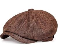 Yixda Men's Flat Cap Barret Cap Unisex Summer Breathable Peaked Cap Gatsby Flat Cap, brown, One Size
