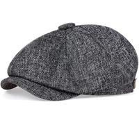 Yixda Men's Flat Cap Barret Cap Unisex Summer Breathable Peaked Cap Gatsby Flat Cap, Grey Blend, One Size
