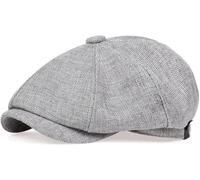 Yixda Men's Flat Cap Barret Cap Unisex Summer Breathable Peaked Cap Gatsby Flat Cap, lightgrey, One Size