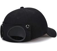 Yixda Unisex Baseball Cap Aviator Hat with Goggles Hip Hop Sport Snapback Cap, black, One Size