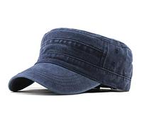 Yixda Unisex Vintage Military Army Flat Cap Adjustable Baseball Cap - Blue - One size