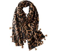 Yixda Women's Warm Scarf Leopard Long Scarves Ladies Long Animal Print Versatile Shawl & Wraps (A05 Brown, One Size)