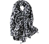 Yixda Women's Warm Scarf Leopard Long Scarves Ladies Long Animal Print Versatile Shawl & Wraps (A06 Grey, One Size)