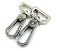YIXI-SBest 10 Pcs 3/4" (20 mm) Inside Diameter D Ring High-Grade Luggage Buckle Lobster Clasp Claw Swivel for Strap Push Gate Lobster Clasps Hooks Swivel Snap Fashion Clips (3/4 inch, Silver)