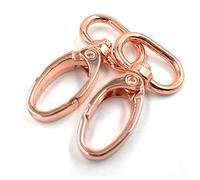 YIXI-SBest 15 Pcs 20mm Inside Diameter Oval Ring Lobster Clasp Claw Swivel for Strap Push Gate Lobster Clasps Hooks Swivel Snap Fashion Clips (3/4 inch, Rose Gold)