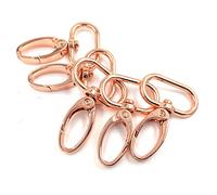 YIXI-SBest 15 Pcs 25mm Inside Diameter Oval Ring Lobster Clasp Claw Swivel for Strap Push Gate Lobster Clasps Hooks Swivel Snap Fashion Clips (1 inch, Rose Gold)