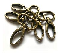 YIXI-SBest 15 Pcs 25mm Inside Diameter Oval Ring Lobster Clasp Claw Swivel for Strap Push Gate Lobster Clasps Hooks Swivel Snap Fashion Clips (1 inch, Antique Brass)