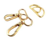 YIXI-SBest 20 Pcs 1" Inside Diameter Oval Ring Lobster Clasp Claw Swivel with D-Rings for Strap Push Gate Lobster Clasps Hooks Swivel Snap Fashion Clips (1 inch, Gold)