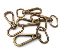 YIXI-SBest 20 Pcs 3/4" Inside Diameter Oval Ring Lobster Clasp Claw Swivel for Strap Push Gate Lobster Clasps Hooks Swivel Snap Fashion Clips (20Pcs Antique Brass, 3/4 inch)