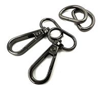 YIXI-SBest 20 Pcs 3/4" Inside Diameter Oval Ring Lobster Clasp Claw Swivel with D-Rings for Strap Push Gate Lobster Clasps Hooks Swivel Snap Fashion Clips (Gunmetal 3/4 inch)