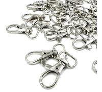 YIXI-SBest 40Pcs 360° Metal Swivel Trigger Snap Hooks Lobster Claw Clasps, Wide 1/2 Inch D Ring, Large Size Keychain Hooks, 13 mm in ID, 36 mm in Length (Silver, 1/2”)