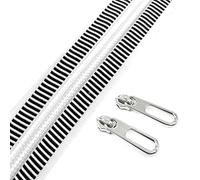 YIXI-SBest #5 Nylon Zippers 5 Yards Sewing Zippers Bulk DIY Zipper by The Yard Bulk with 10PCS Slider-Long Zippers for Tailor Sewing Crafts Bag (Zebra Tape)