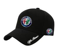 YIXIEDING Car Logo Baseball Cap, Adjustable Hat, for Men and Women, Durable Travel Cap for Alfa Romeo GT 2003 2004 2005 2006 2007 2008 2009 2010 Vehicles, Car Racing Motor Hat,Black