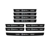 YIXIEDING Carbon Fiber Door Sill Guards for Alfa Romeo Junior Ibrida Q4 2025, Premium Scratch Protection System, Threshold Guard Kit, Car Door Sill Protectors, 9Pcs,Black