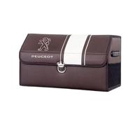 YIXIEDING Genuine Leather Organiser for Peugeot 508 2010 2011 2012 2013 2014 2015 2016 Boot, Sturdy Carry Handles, Secure Lid, Waterproof, Collapsible Storage Box, Essential Accessories,Brown1