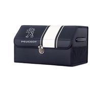 YIXIEDING Genuine Leather Organiser for Peugeot 508 SW 2010 2011 2012 2013 2014 2015 2016 Boot, Sturdy Carry Handles, Secure Lid, Waterproof, Collapsible Storage Box, Essential Accessories,Black1