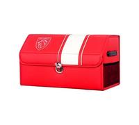 YIXIEDING Genuine Leather Organiser for Peugeot 508 SW 2010 2011 2012 2013 2014 2015 2016 Boot, Sturdy Carry Handles, Secure Lid, Waterproof, Collapsible Storage Box, Essential Accessories,Red2