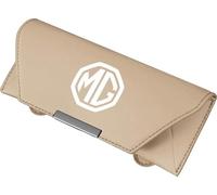 YIXIEDING Glasses Clip for Automotive Eyeglass Hanger, Sunglasses Holder for Car Visor, Premium Leather Car Sunglasses Holder Clip for MG GS 2015-2019,Beige