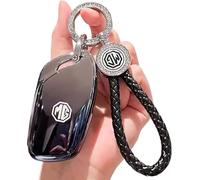 YIXIEDING TPU Key Fob Cover for MG HS 2019-2025 Cars, Durable Protective Case Compatible with Key Remote, Shockproof, Flexible Soft Fit, Scratch Resistant,Black