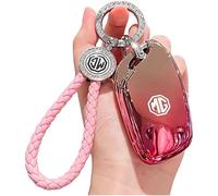 YIXIEDING TPU Key Fob Cover for MG HS 2019-2025 Cars, Durable Protective Case Compatible with Key Remote, Shockproof, Flexible Soft Fit, Scratch Resistant,Pink