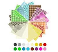YIXINHE 16 Sheets 6528 Pcs Sticky dots,Sticky Coloured Dots Round Dot Labels Stickers Self Adhesive Circle Stickers Labels 16 Colors (6mm)