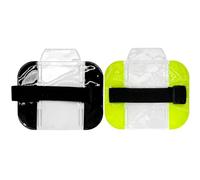 YIXINHE 2 Pcs Hi Vis Arm Badge Holders Adjustable Cards License Security Badge Holder for Emergency Rescue Personnel,Security Personnel,Guards,Bouncers,Doorman (Fluorescent Green,Black)