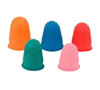 YIXINHE 5 Pieces Rubber Thimbles for Finger TipsProtection,5 Sizes and Colors Reusable FingerProtectors,Rubber Finger Thimbles for MoneyCounting Writing Sorting Task