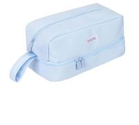 Yixinhe Pencil Case Large Capacity, Pencil Pouch with Sticky Note Multifunctional Stationery Organizer for Girls Boys, Office Makeup Bag Portable Pen Bag for Students Women Men (Blue)