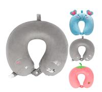 Yixinhe Travel Pillow Neck, Cute Memory Foam Travel Pillow, Neck Pillows Grey for Airplanes Women Men, Necks Cushion for Airplane Train Car Office Essential Flight