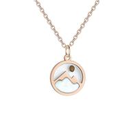 Yixinjew Rose Gold Mountain Mustard Seed Pendant Necklace Stainless Steel Inspiration Faith Jewelry for Women, Stainless Steel, No Gemstone