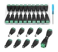 YIXISI 10 Pairs 5.5 X 2.1mm 12V Male Female Power Connector, DC Screw Terminal Plug Adapter, Jack Power Connector for CCTV Security Camera LED Strip