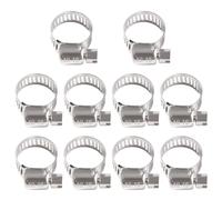 YIXISI 10 PCS 10-16 mm Hose Clips, 304 Stainless Steel Hose Clips, Adjustable Hose Clamps, Jubilee Clip, for Hose Pipe Tube