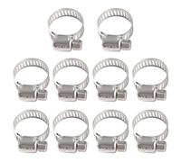 YIXISI 10 PCS 13-19 mm Hose Clips, 304 Stainless Steel Hose Clips, Adjustable Hose Clamps, Jubilee Clip, for Hose Pipe Tube