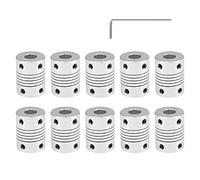 YIXISI 10 PCS Flexible Couplings 5mm to 8mm NEMA 17, Stepper Motor Coupler Aluminum Alloy Joint Connector, Shaft Coupler for RepRap 3D Printer or CNC Machine (Allen Wrench Included)