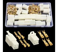 YIXISI 100 PCS 2.8mm 4 Pin Automotive Electrical Wire Connectors Kit, Male/Female Wire Connector Housing and Pin Header Crimp Wire Terminals, for Motorcycle, Bike, Car, Boats