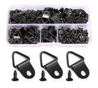YIXISI 100 PCS Frame Hanging Hangers, Small Triangle Ring Picture Hangers, D Rings Picture Hanger, Triangle Ring Hanger with 100 PCS Screws, for Picture Photo Frame Hanging Home Decoration, Black