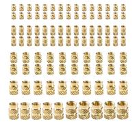 YIXISI 100 PCS M2 M2.5 M3 M4 M5 M6 Brass Threaded Inserts Kit, Press-in Thread Heat Embedment Nuts, for 3D Printing Components and Plastic Parts