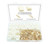 YIXISI 124 PCS 6.3mm 4 Pin Automotive Electrical Wire Connectors Kit, Male/Female Wire Connector Housing and Pin Header Crimp Wire Terminals, for Motorcycle, Bike, Car, Boats