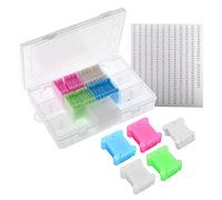 YIXISI 150 PCS Plastic Floss Thread Bobbins, Embroidery Floss Cross Stitch Organizer, with Storage Box & Number Stickers, Embroidery Floss Bobbins Card, for Cotton Thread Sewing Storage, Colored