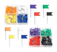 YIXISI 160 PCS Map Tacks, Plastic Head Tacks, Colorful Map Push Pins, Small Size Pushpins, Decorative Drawing Pins, Colored Flag Push Pins, for School, Office, Family, Interest, 8 Colours