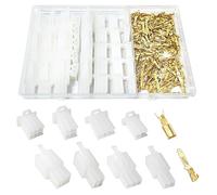 YIXISI 190 PCS 2.8mm 2 3 4 6 Pin Automotive Electrical Wire Connectors Kit, Male/Female Wire Connector Housing and Pin Header Crimp Wire Terminals, for Motorcycle, Bike, Car, Boats (White)