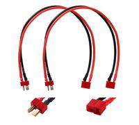 YIXISI 2 PCS Deans T Plug Extension Cable, T Plug Male to T Plug Female Connector with 30cm 14AWG Silicone Cable, Deans T Plug Adapter Extension Cable, for RC Lipo Battery FPV Drone