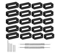 YIXISI 20 PCS Watch Strap Loops, Rubber Watch Strap Retaining Hoop, Replacenment Secure Ring with 20 pcs Watch Pins and 2 Watch Strap Removal Tool (18mm, 20mm, 22mm, 24mm)