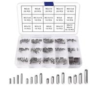 YIXISI 200 PCS 16 Sizes M2 / M2.5 / M3 / M4 Roll Pins Assortment Set, 304 Stainless Steel Split Spring Dowel, Tension Roll Pin, for Home Improvement Automotive Repair