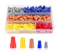 YIXISI 220 PCS Electrical Wire Connection Screw Twist Connector Cap, Closed End Cap, Spring Insert Twist Nuts Caps Screw Terminals Connection Assortment Set with Box
