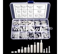 YIXISI 220 PCS M2 Male Female Nylon Hex Spacer Standoff Screw Nut Threaded Pillar Assorted Assortment Kit, for DIY Electrical Circuit Board and Machine Board Assortment Mounting Hardware, White