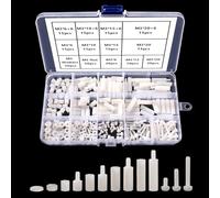 YIXISI 280 PCS M3 Male Female Nylon Hex Spacer Standoff Screw Nut Threaded Pillar Assorted Assortment Kit, for DIY Electrical Circuit Board and Machine Board Assortment Mounting Hardware, White