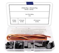 YIXISI 30 Sets 3 Pin JR Servo Connector, Servo Connector Male Female Plug Crimp Pin Kit, with 3m 22AWG 3 Circuits Cable, Compatible with Futaba JR Hitec Spektrum RC Connectors