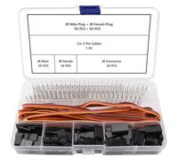 YIXISI 30 Sets 3 Pin Servo Connector Male Female Plug Crimp Pin Kit, JR Servo Connector, with 3m 22AWG 3 Circuits Cable, Compatible with Futaba JR Hitec Spektrum RC Connectors